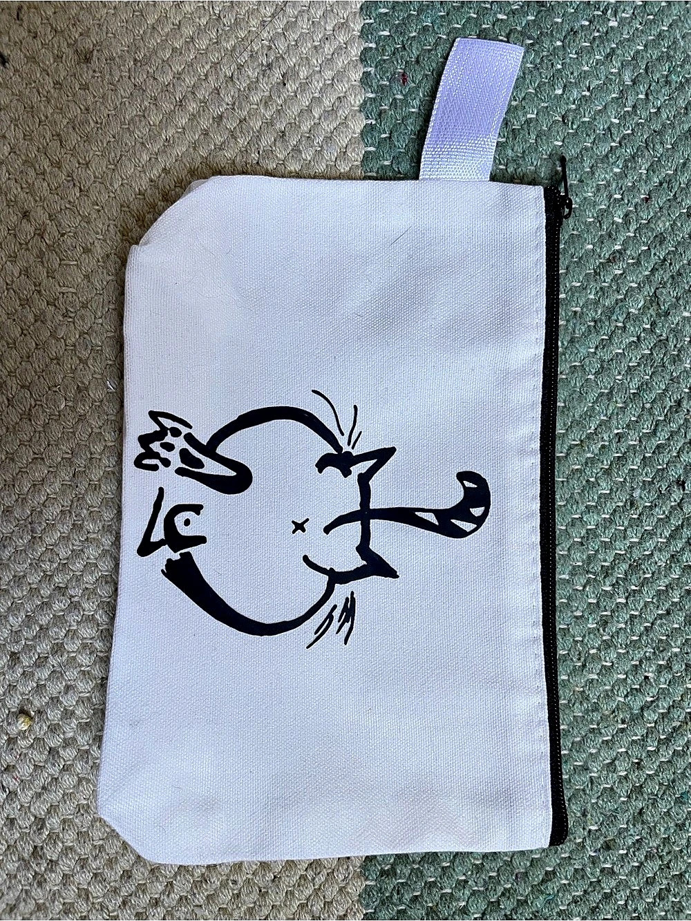 Katbut Zip Cosmetic Pouch in White & Black